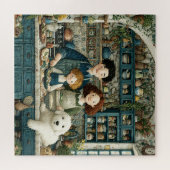 Rustikale gemütliche Kochszene mit Hund Puzzle (Horizontal)