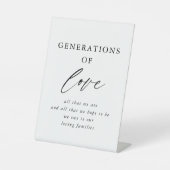 Rustikale Generationen von Liebe-Hochzeitsskripten Sockelschild (Vorderseite)