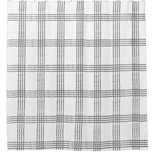 Rustikale Geometrie Moderne Minimalistische Karier Duschvorhang (Vorderseite)