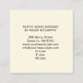 Rustikale geometrische Blätter Krängungsmonogramm Quadratische Visitenkarte (Rückseite)