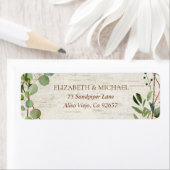 Rustikale geometrische Eukalyptus-Birch-Rücksendea (Insitu)