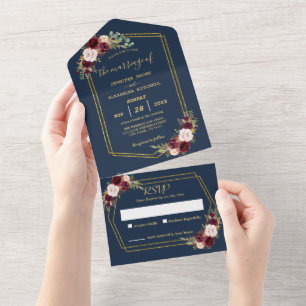 Rustikale geometrische Hochzeit (kein ENV erforder All In One Einladung