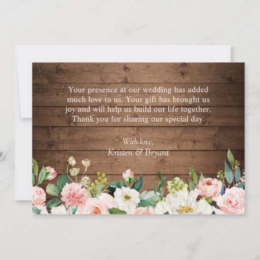 Rustikale geometrische Rahmen und Blush-Blues-Hoch Dankeskarte (Rückseite)