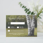 Rustikale, gepflasterte Birch Tree Hochzeitskarten RSVP Karte (Stehend Vorderseite)