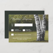 Rustikale, gepflasterte Birch Tree Hochzeitskarten RSVP Karte (Vorne/Hinten)
