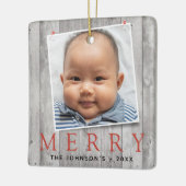 Rustikale, gepolsterte Fotos zum Feiertag Keramikornament (Links)