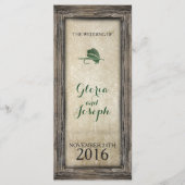 Rustikale gerahmte Angelköder-Hochzeitsprogramm Programm (Vorderseite)