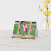Rustikale Gerahmte Tulip Note Card Karte (Gelbe Blume)