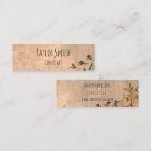 rustikale Geschäftskarte der Vintagen Blumentapete Mini Visitenkarte (Vorne/Hinten)