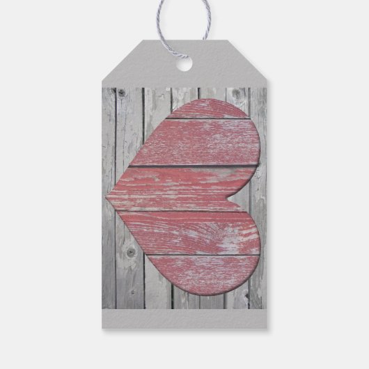 Rustikale Geschenkartikel vom Roten Herz Geschenkanhänger (Rückseite)