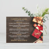 Rustikale Geschenkbox, Weihnachtsmenü Menükarte (Stehend Vorderseite)