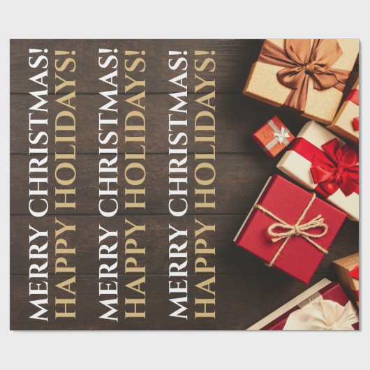 Rustikale Geschenkboxen, Weihnachten Geschenkpapier (Flach)