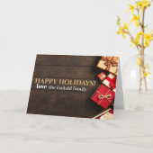 Rustikale Geschenkboxen, Weihnachten Karte (Gelbe Blume)