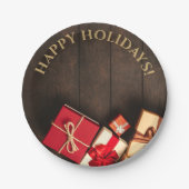 Rustikale Geschenkboxen, Weihnachten Pappteller (Vorderseite)