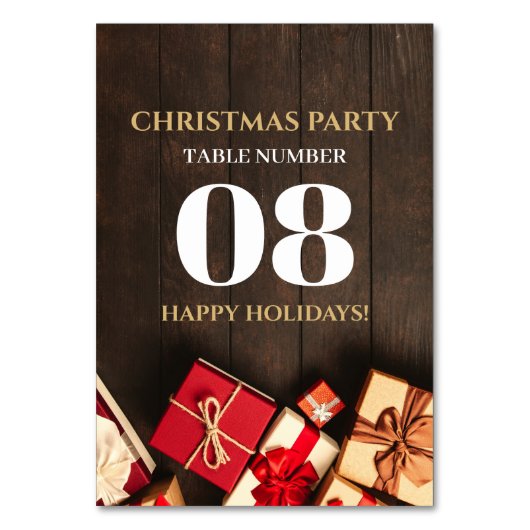 Rustikale Geschenkboxen, Weihnachten Tischnummer (Vorderseite)