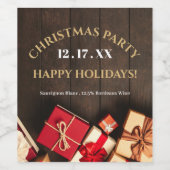 Rustikale Geschenkboxen, Weihnachten Weinetikett (Einzelnes Label)