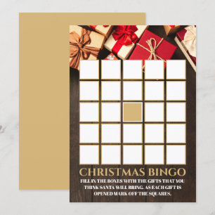 Rustikale Geschenkboxen, Weihnachts-Party Bingo Einladung