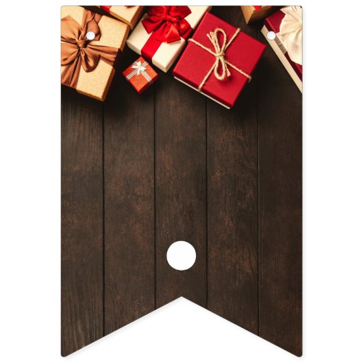 Rustikale Geschenkboxen, Weihnachts-Party Wimpelkette (Erste Fahne)