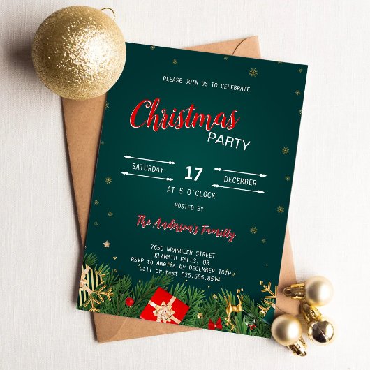 Rustikale Geschenke Sterne Weihnachtsfeiertag Part Einladung