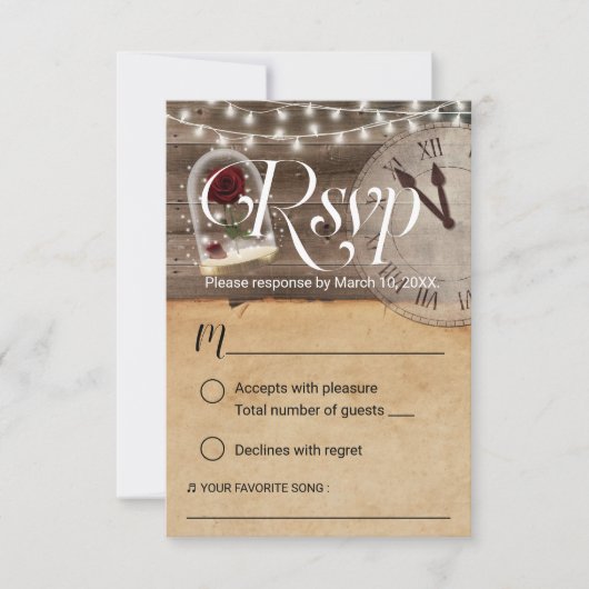 Rustikale Geschichte, so alt wie die Zeit Märchen  RSVP Karte (Vorderseite)