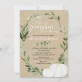 Rustikale, geschlechtsneutrale Kürbis Grünpflanzen Einladung (Vorderseite)