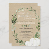 Rustikale, geschlechtsneutrale Kürbis Grünpflanzen Einladung (Vorne/Hinten)