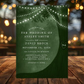 Rustikale, geschnitzte Baumsaite Light Green Weddi Einladung