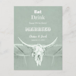 Rustikale Gesichtsöde Getränk Verheirateter Bullsc Ankündigungspostkarte