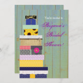 Rustikale gestapelte Geschenke Brautparty Chic Ein Einladung (Vorne/Hinten)