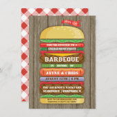 Rustikale gestapelte Hamburger Engagement Party GR Einladung (Vorne/Hinten)