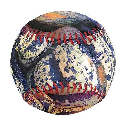 Rustikale gestreifte Kürbisse Baseball (Vorderseite)