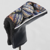 Rustikale gestreifte Kürbisse Golf Headcover (3/4 Vorderseite)
