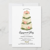 Rustikale, gestufte Kuchen-Engagement-Partei Einladung (Vorderseite)