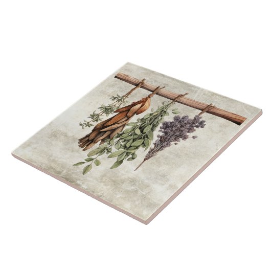 Rustikale getrocknete Kräuter Imitate Textur Fliese (Seite)