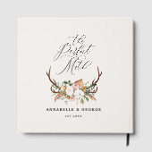 Rustikale Geweih-Blumen-Hochzeit-Boho-Wald-Gast B Gästebuch (Rückseite)