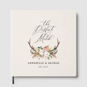 Rustikale Geweih-Blumen-Hochzeit-Boho-Wald-Gast B Gästebuch (Vorderseite)