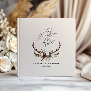 Rustikale Geweih-Blumen-Hochzeit Boho-Wald Gast B Gästebuch