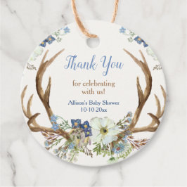 Rustikale Geweih Blütendusche Geschenkanhänger