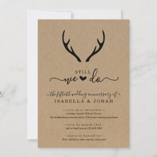 Rustikale Geweih-Hochzeit-Jubiläum Einladung