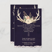 Rustikale Geweihe laden ein Einladung (Vorne/Hinten)