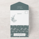 Rustikale, gezeichnete Weihnachts-Botanik-Architek All In One Einladung (Außenbereich)