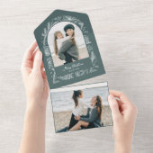 Rustikale, gezeichnete Weihnachts-Botanik-Architek All In One Einladung (Abreißen)