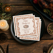 Rustikale Gingham-Dankfest-Dinner Serviette