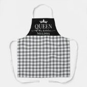 Rustikale Gingham Queen of the Kitchen Schürze (Vorderseite)