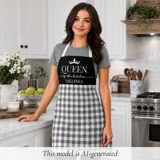 Rustikale Gingham Queen of the Kitchen Schürze