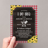 Rustikale Gingham Sonnenblumen Ich tue GRILLEN Cou Acryleinladungen (Insitu (Handheld))