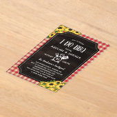 Rustikale Gingham Sonnenblumen Ich tue GRILLEN Cou Acryleinladungen (Ablage )