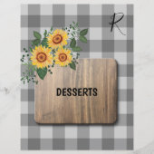 Rustikale Gingham Sonnenblumen Rezeptorteiler (Vorderseite)