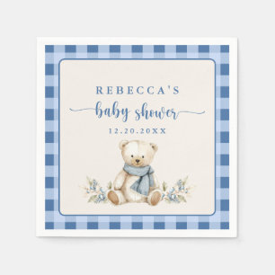 Rustikale Gingham Teddy Bear Winter Baby Dusche Serviette