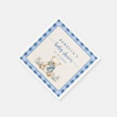 Rustikale Gingham Teddy Bear Winter Baby Dusche Serviette (Ecke)